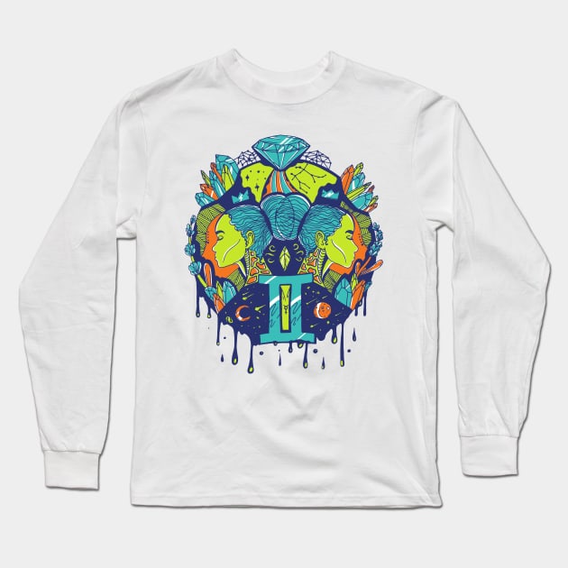 Tetradic Mystic Gemini Long Sleeve T-Shirt by kenallouis